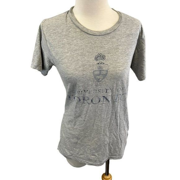 🌿4/$35🌿‎ UNIVERSITY OF TORONTO Grey Crew Neck Logo Tee (S) - Picture 7 of 7